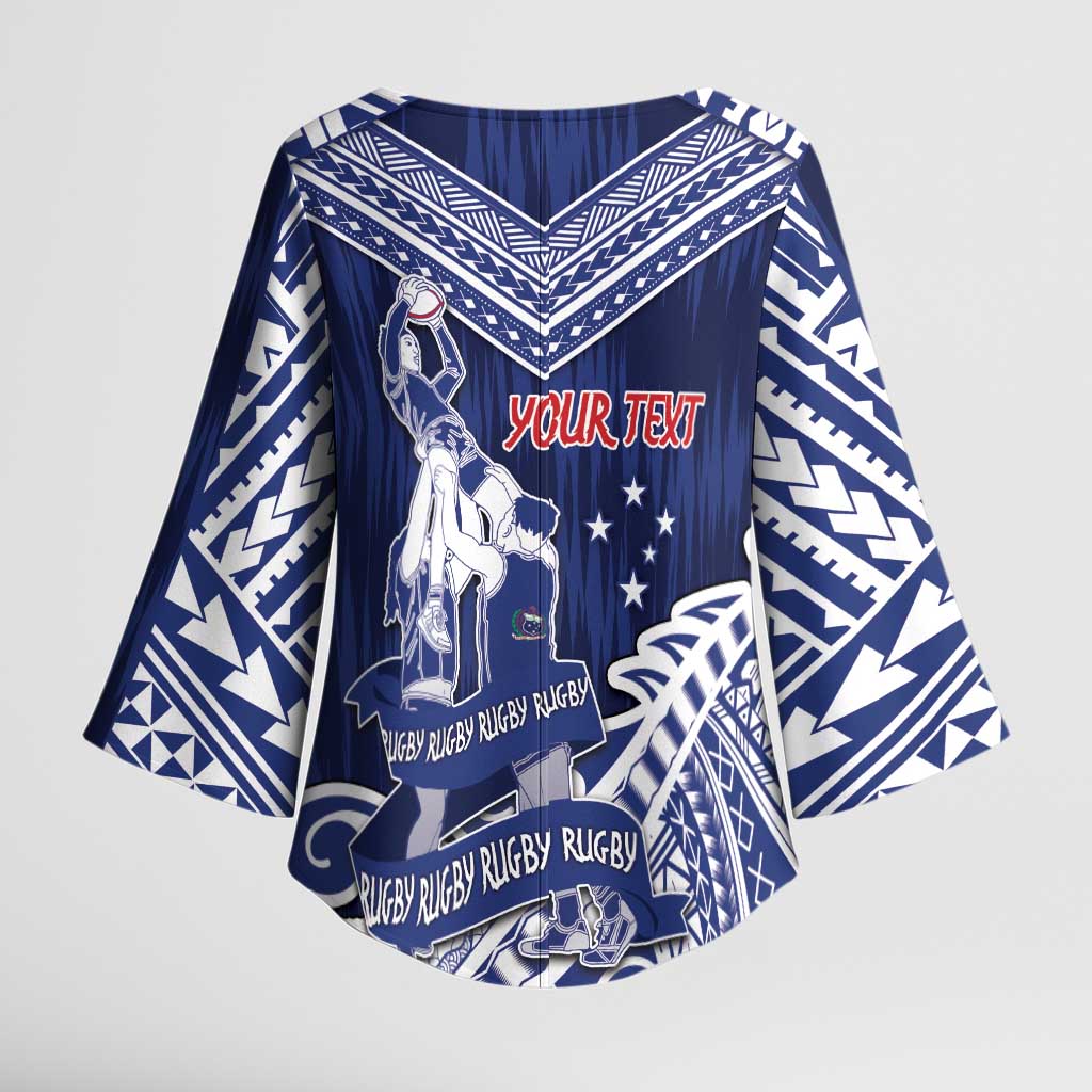 Personalised Samoa Rugby Kimono Sleeve Blouse Pacific Warrior Glory DT05 - Polynesian Pride