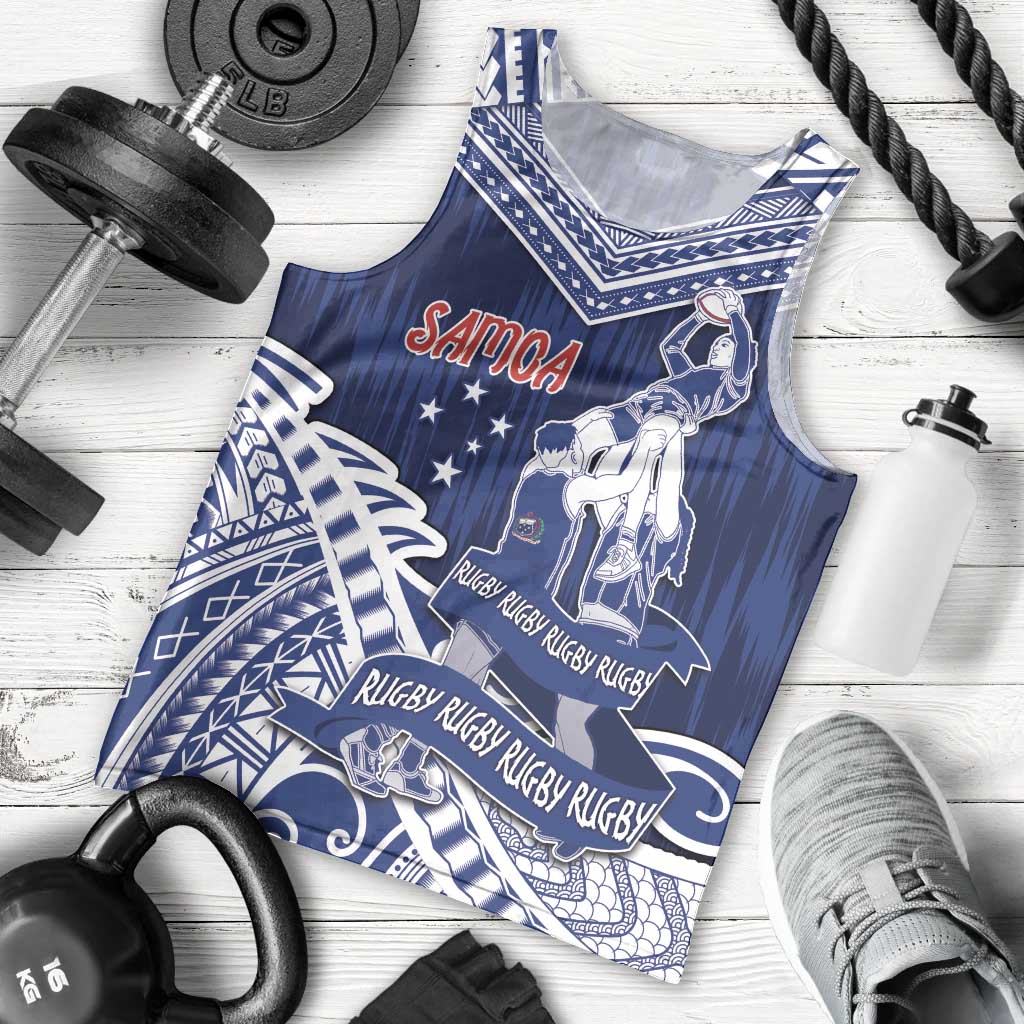 Personalised Samoa Rugby Men Tank Top Pacific Warrior Glory DT05 - Polynesian Pride