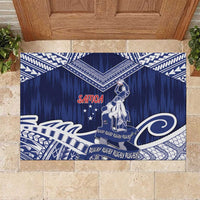 Samoa Rugby Rubber Doormat Pacific Warrior Glory DT05 Navy - Polynesian Pride