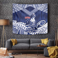 Samoa Rugby Tapestry Pacific Warrior Glory DT05 Navy - Polynesian Pride