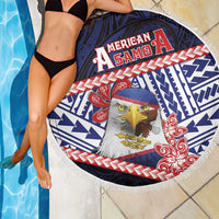 American Samoa Beach Blanket Bald Eagle With Polynesian Pattern DT05 - Polynesian Pride