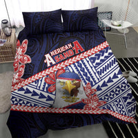 American Samoa Bedding Set Bald Eagle With Polynesian Pattern DT05 - Polynesian Pride