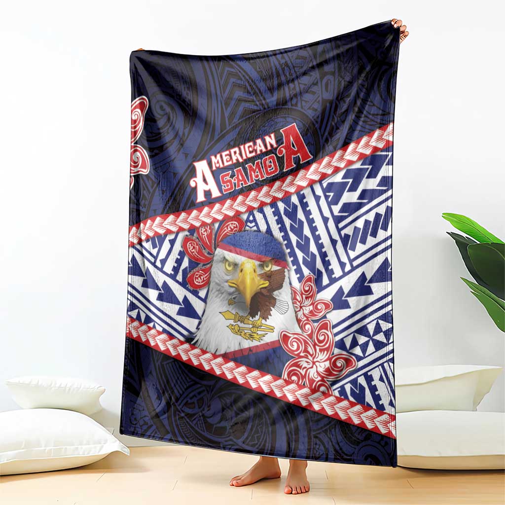 American Samoa Blanket Bald Eagle With Polynesian Pattern DT05 - Polynesian Pride