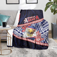 American Samoa Blanket Bald Eagle With Polynesian Pattern DT05 - Polynesian Pride
