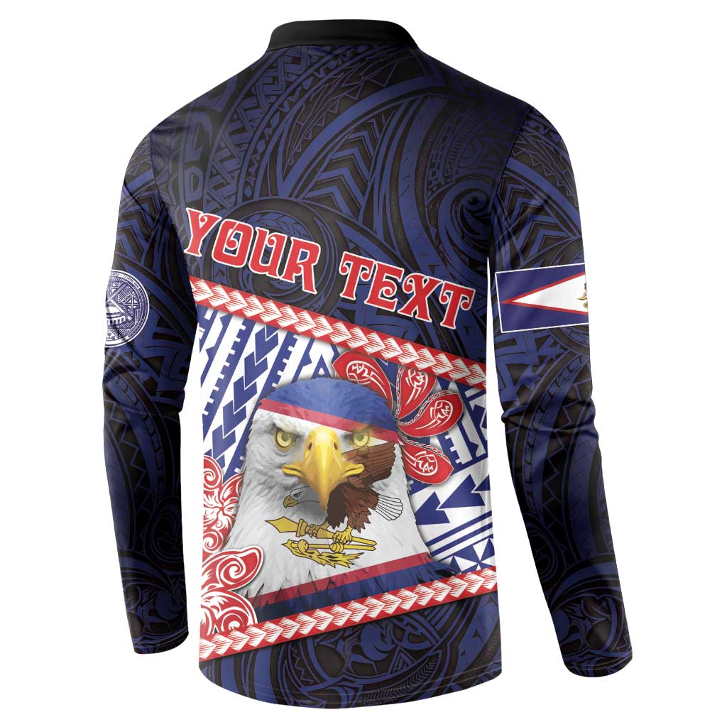 Personalized American Samoa Button Sweatshirt Bald Eagle With Polynesian Pattern DT05 - Polynesian Pride