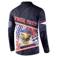 Personalized American Samoa Button Sweatshirt Bald Eagle With Polynesian Pattern DT05 - Polynesian Pride