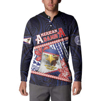 Personalized American Samoa Button Sweatshirt Bald Eagle With Polynesian Pattern DT05 - Polynesian Pride