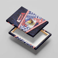 American Samoa Canvas Wall Art Bald Eagle With Polynesian Pattern DT05 - Polynesian Pride