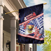 American Samoa Garden Flag Bald Eagle With Polynesian Pattern DT05 House Flag Navy - Polynesian Pride