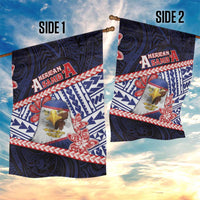 American Samoa Garden Flag Bald Eagle With Polynesian Pattern DT05 - Polynesian Pride