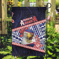 American Samoa Garden Flag Bald Eagle With Polynesian Pattern DT05 Garden Flag Navy - Polynesian Pride