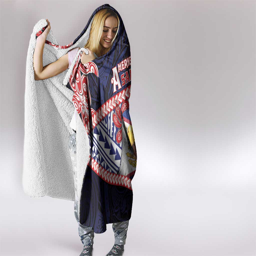 American Samoa Hooded Blanket Bald Eagle With Polynesian Pattern DT05 - Polynesian Pride