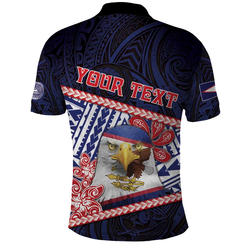 Personalized American Samoa Polo Shirt Bald Eagle With Polynesian Pattern DT05 - Polynesian Pride