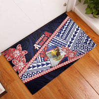 American Samoa Rubber Doormat Bald Eagle With Polynesian Pattern DT05 - Polynesian Pride