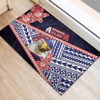 American Samoa Rubber Doormat Bald Eagle With Polynesian Pattern DT05 - Polynesian Pride