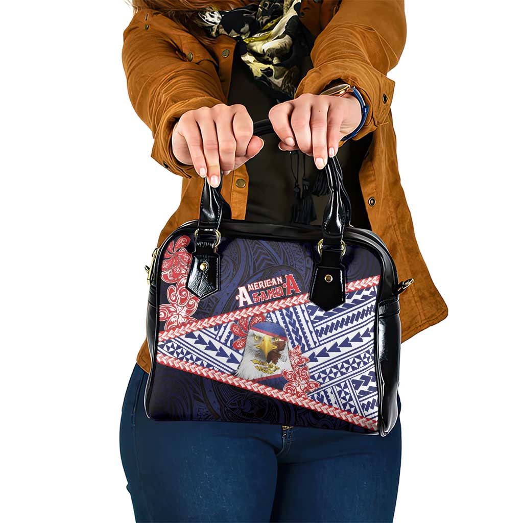 American Samoa Shoulder Handbag Bald Eagle With Polynesian Pattern DT05 One Size Navy - Polynesian Pride