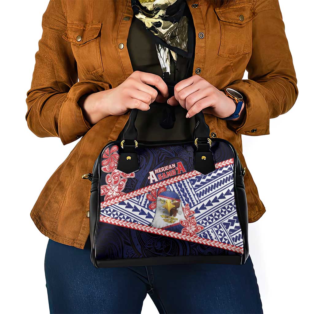 American Samoa Shoulder Handbag Bald Eagle With Polynesian Pattern DT05 - Polynesian Pride