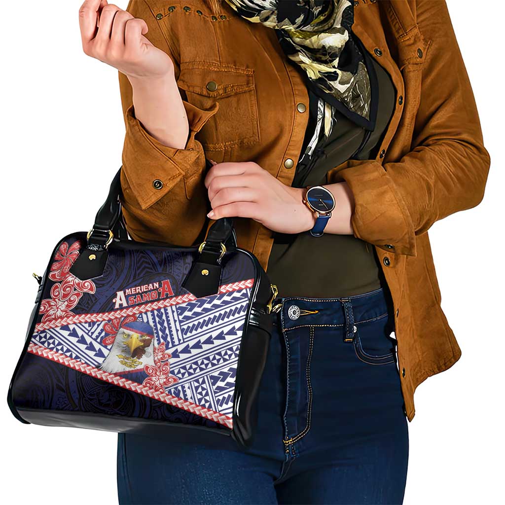 American Samoa Shoulder Handbag Bald Eagle With Polynesian Pattern DT05 - Polynesian Pride