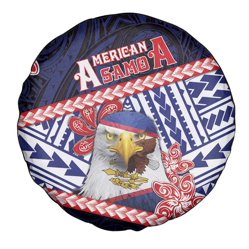 American Samoa Spare Tire Cover Bald Eagle With Polynesian Pattern DT05 - Polynesian Pride