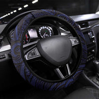 American Samoa Steering Wheel Cover Bald Eagle With Polynesian Pattern DT05 Universal Fit Navy - Polynesian Pride