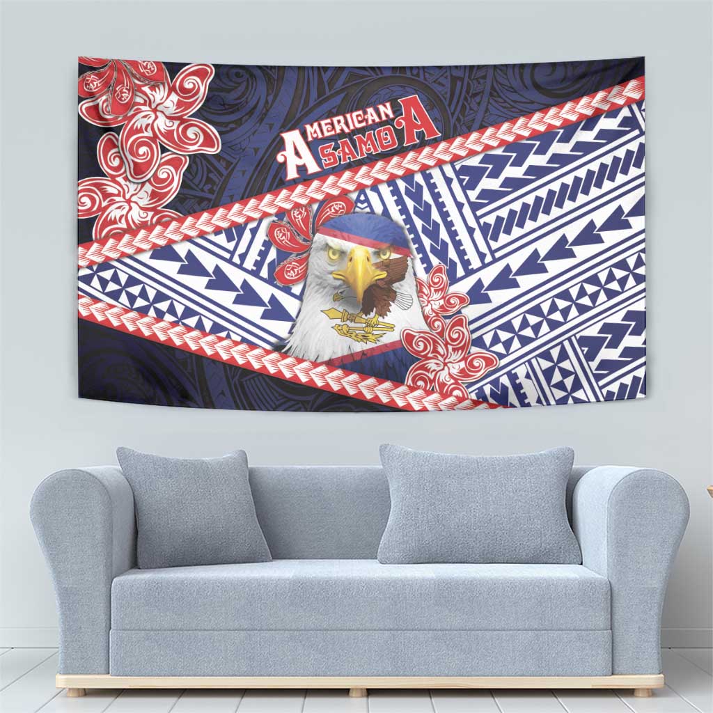 American Samoa Tapestry Bald Eagle With Polynesian Pattern DT05 - Polynesian Pride