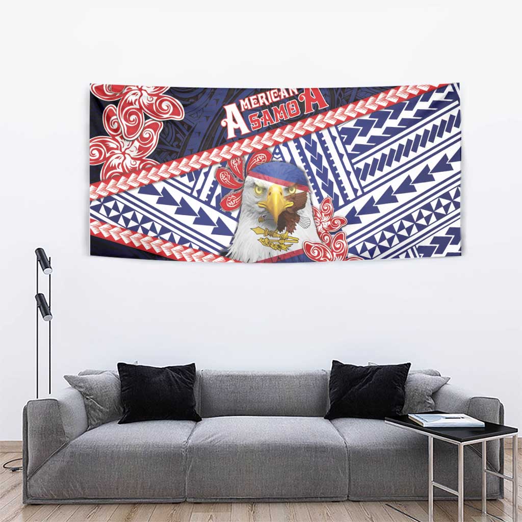 American Samoa Tapestry Bald Eagle With Polynesian Pattern DT05 - Polynesian Pride