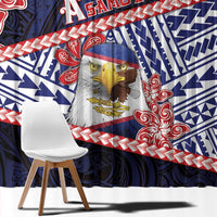 American Samoa Window Curtain Bald Eagle With Polynesian Pattern DT05 - Polynesian Pride