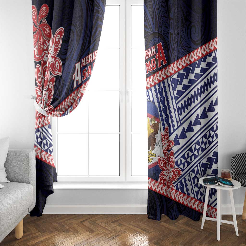 American Samoa Window Curtain Bald Eagle With Polynesian Pattern DT05 - Polynesian Pride