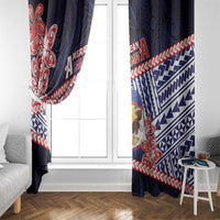 American Samoa Window Curtain Bald Eagle With Polynesian Pattern DT05 - Polynesian Pride