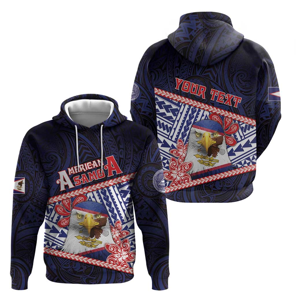 Personalized American Samoa Zip Hoodie Bald Eagle With Polynesian Pattern DT05 - Polynesian Pride