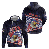 Personalized American Samoa Zip Hoodie Bald Eagle With Polynesian Pattern DT05 - Polynesian Pride