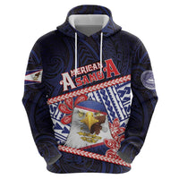 Personalized American Samoa Zip Hoodie Bald Eagle With Polynesian Pattern DT05 - Polynesian Pride