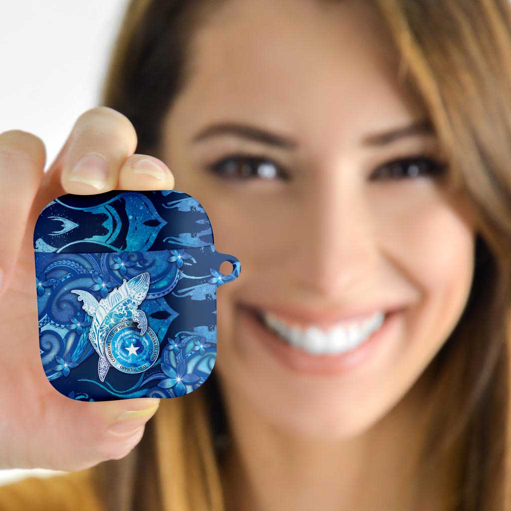 Northern Mariana Islands AirPods Case Galaxy Polynesian Shark Tattoo DT05 Blue - Polynesian Pride