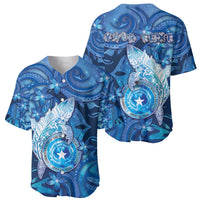 Personalised Northern Mariana Islands Baseball Jersey Galaxy Polynesian Shark Tattoo DT05 - Polynesian Pride