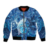 Personalised Northern Mariana Islands Bomber Jacket Galaxy Polynesian Shark Tattoo DT05 Unisex Blue - Polynesian Pride