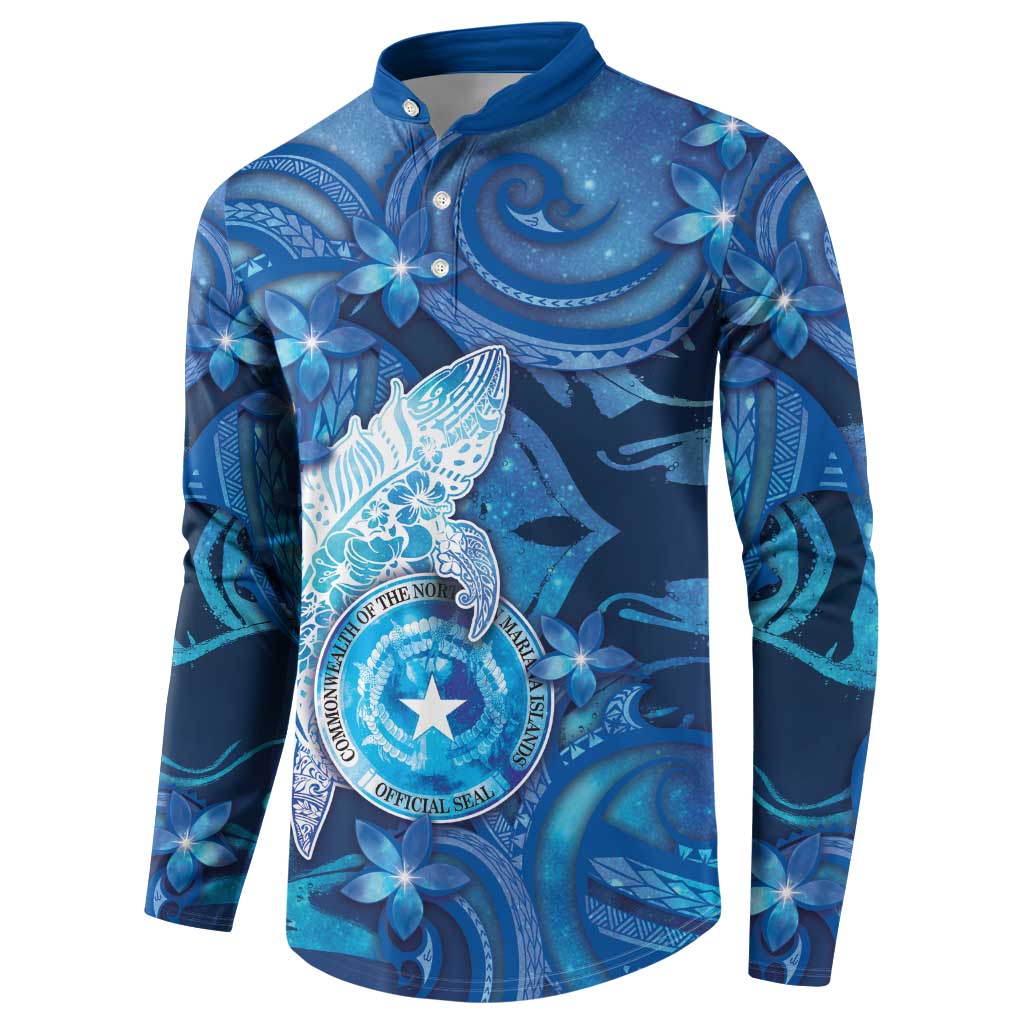Personalised Northern Mariana Islands Button Sweatshirt Galaxy Polynesian Shark Tattoo DT05 - Polynesian Pride