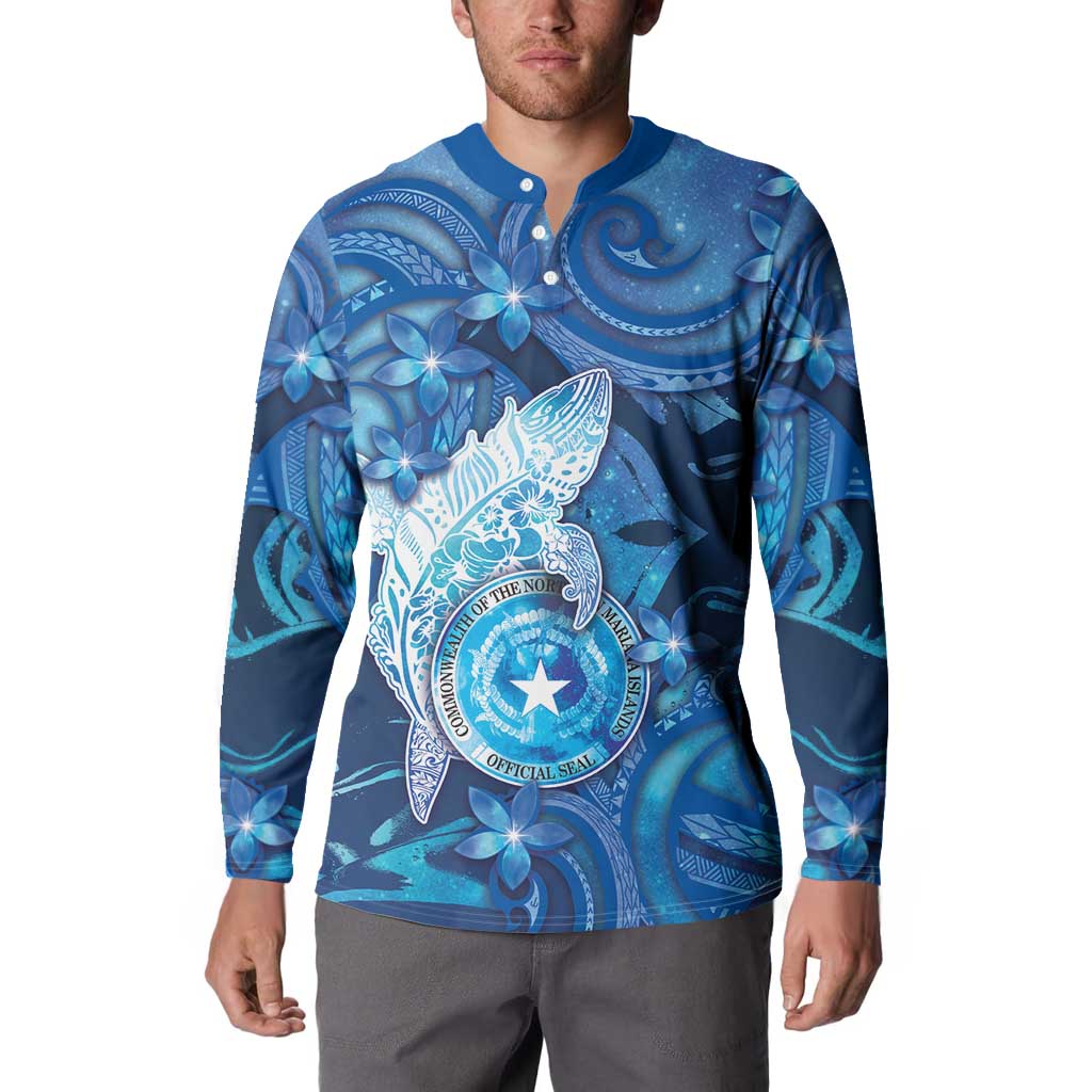 Personalised Northern Mariana Islands Button Sweatshirt Galaxy Polynesian Shark Tattoo DT05 - Polynesian Pride