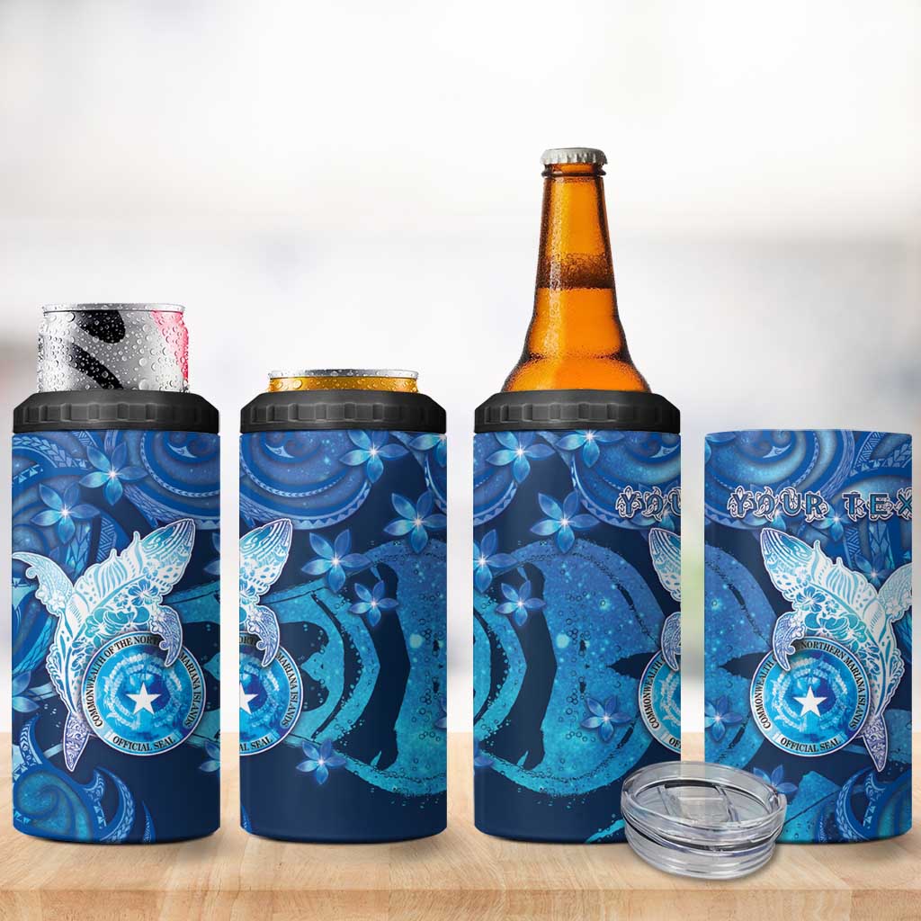 Personalised Northern Mariana Islands 4 in 1 Can Cooler Tumbler Galaxy Polynesian Shark Tattoo DT05 - Polynesian Pride