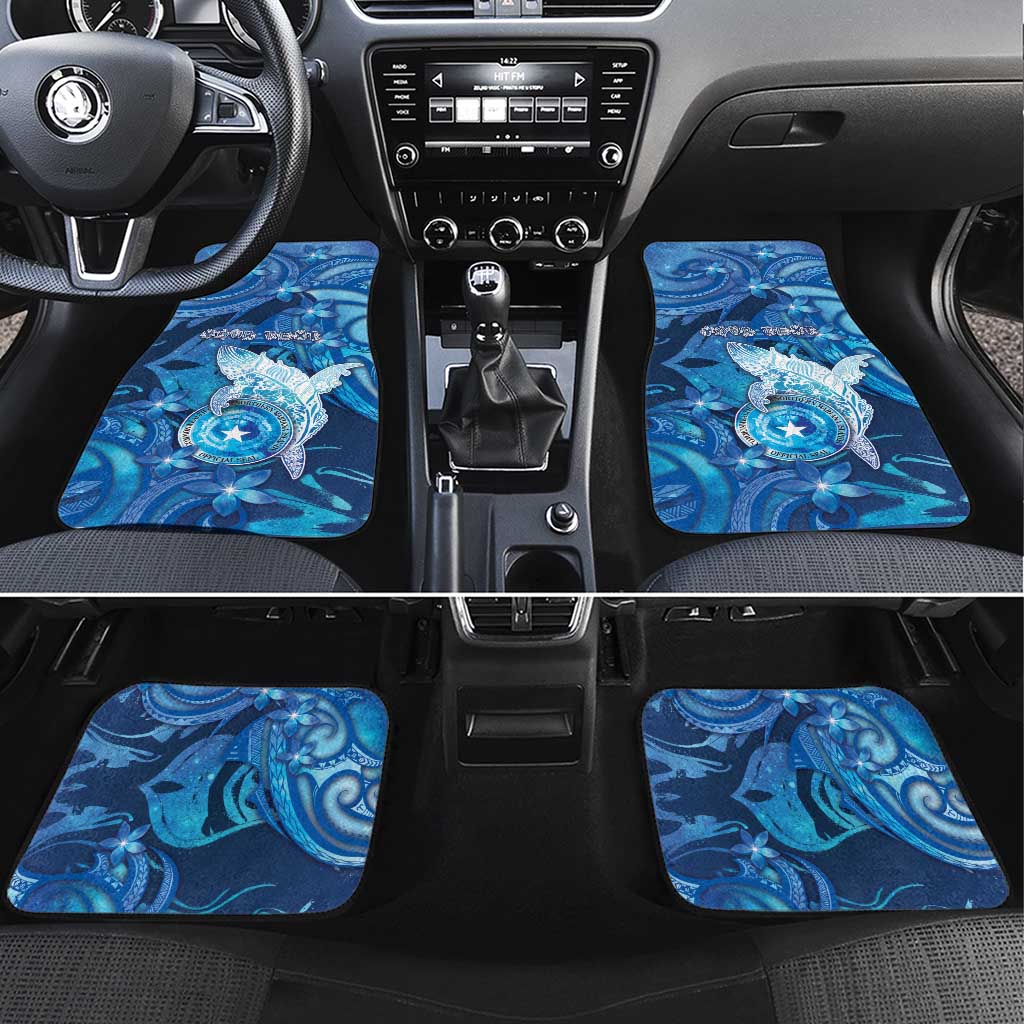 Northern Mariana Islands Car Mats Galaxy Polynesian Shark Tattoo DT05 Set 4pcs Blue - Polynesian Pride