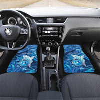 Northern Mariana Islands Car Mats Galaxy Polynesian Shark Tattoo DT05 Set 2pcs - Front Blue - Polynesian Pride