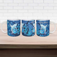 Personalised Northern Mariana Islands Ceramic Mug Galaxy Polynesian Shark Tattoo DT05 - Polynesian Pride