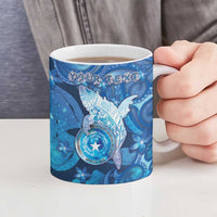 Personalised Northern Mariana Islands Ceramic Mug Galaxy Polynesian Shark Tattoo DT05 - Polynesian Pride