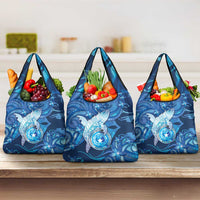 Northern Mariana Islands Grocery Bag Galaxy Polynesian Shark Tattoo DT05 3-pack One Size Blue - Polynesian Pride