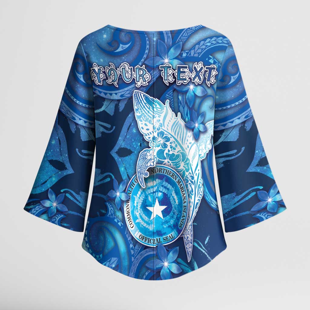 Personalised Northern Mariana Islands Kimono Sleeve Blouse Galaxy Polynesian Shark Tattoo DT05 - Polynesian Pride