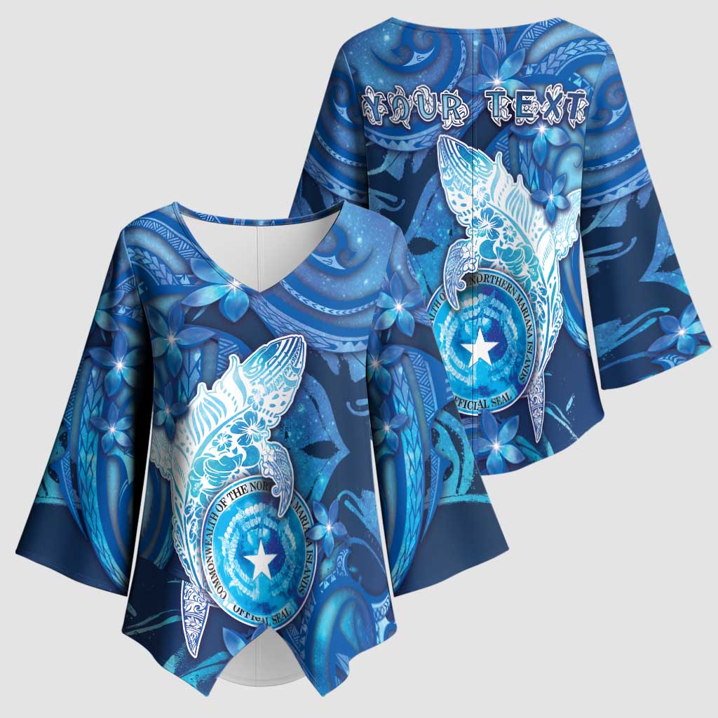 Personalised Northern Mariana Islands Kimono Sleeve Blouse Galaxy Polynesian Shark Tattoo DT05 - Polynesian Pride