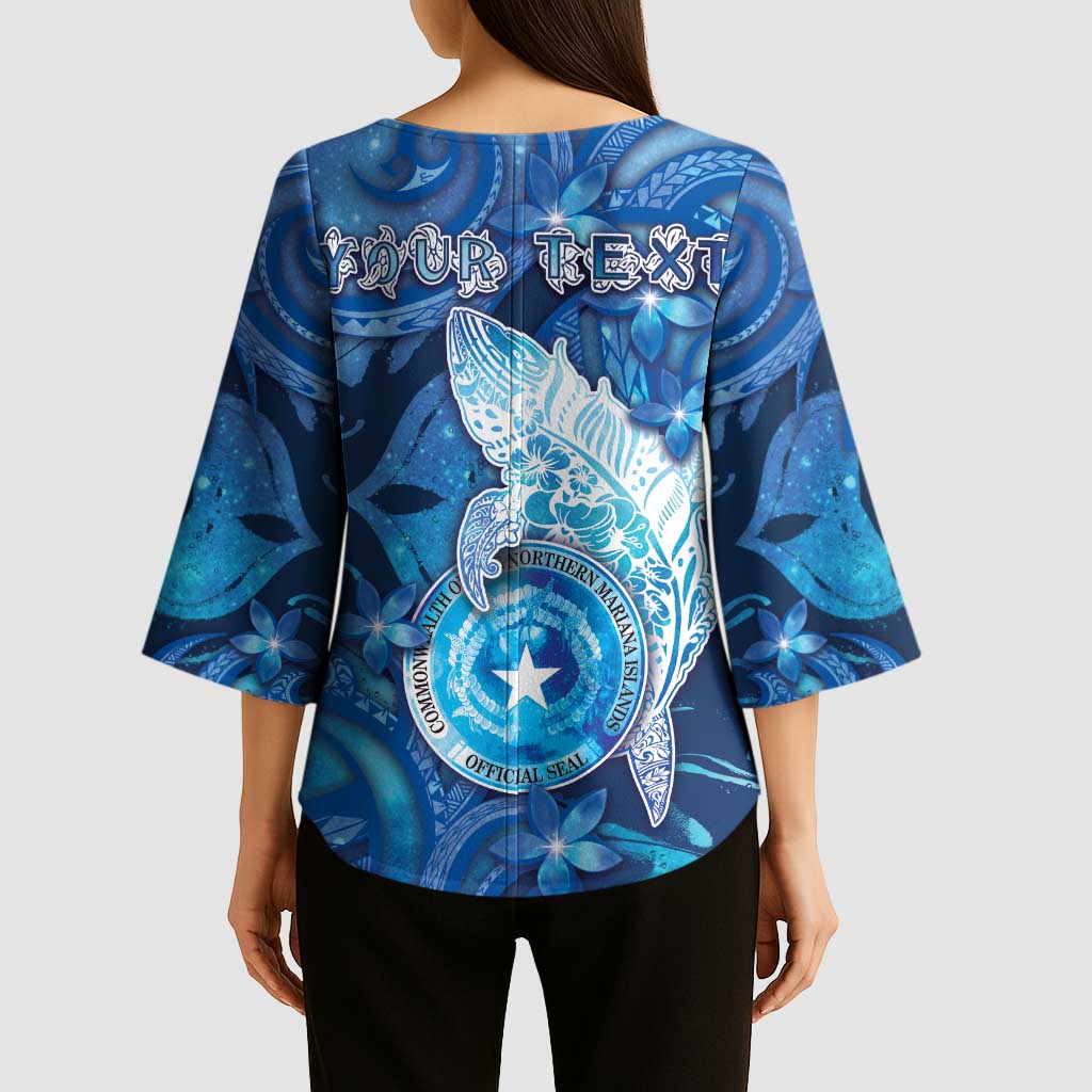 Personalised Northern Mariana Islands Kimono Sleeve Blouse Galaxy Polynesian Shark Tattoo DT05 - Polynesian Pride