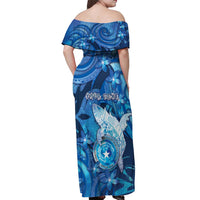 Personalised Northern Mariana Islands Off Shoulder Maxi Dress Galaxy Polynesian Shark Tattoo DT05 - Polynesian Pride