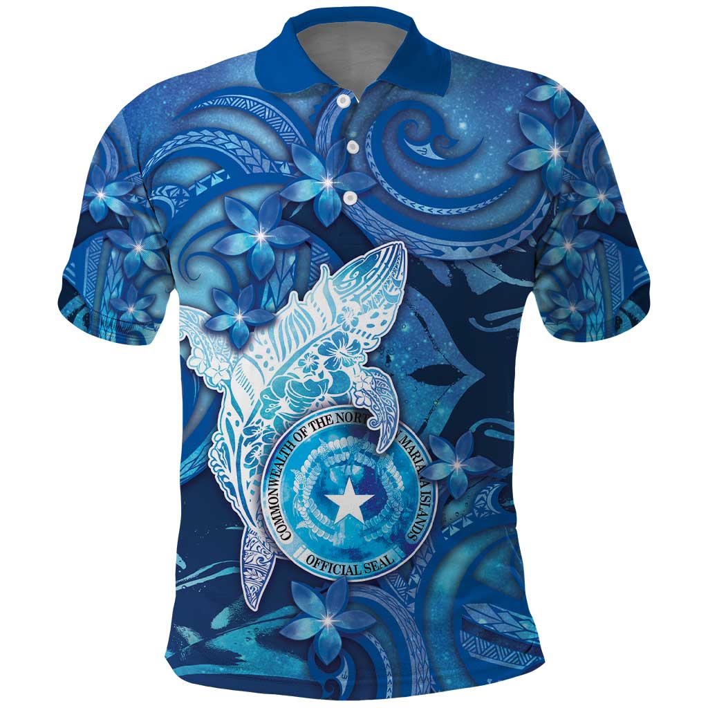 Personalised Northern Mariana Islands Polo Shirt Galaxy Polynesian Shark Tattoo DT05 Blue - Polynesian Pride