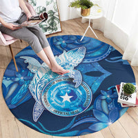 Northern Mariana Islands Round Carpet Galaxy Polynesian Shark Tattoo DT05 - Polynesian Pride