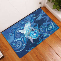 Northern Mariana Islands Rubber Doormat Galaxy Polynesian Shark Tattoo DT05 - Polynesian Pride